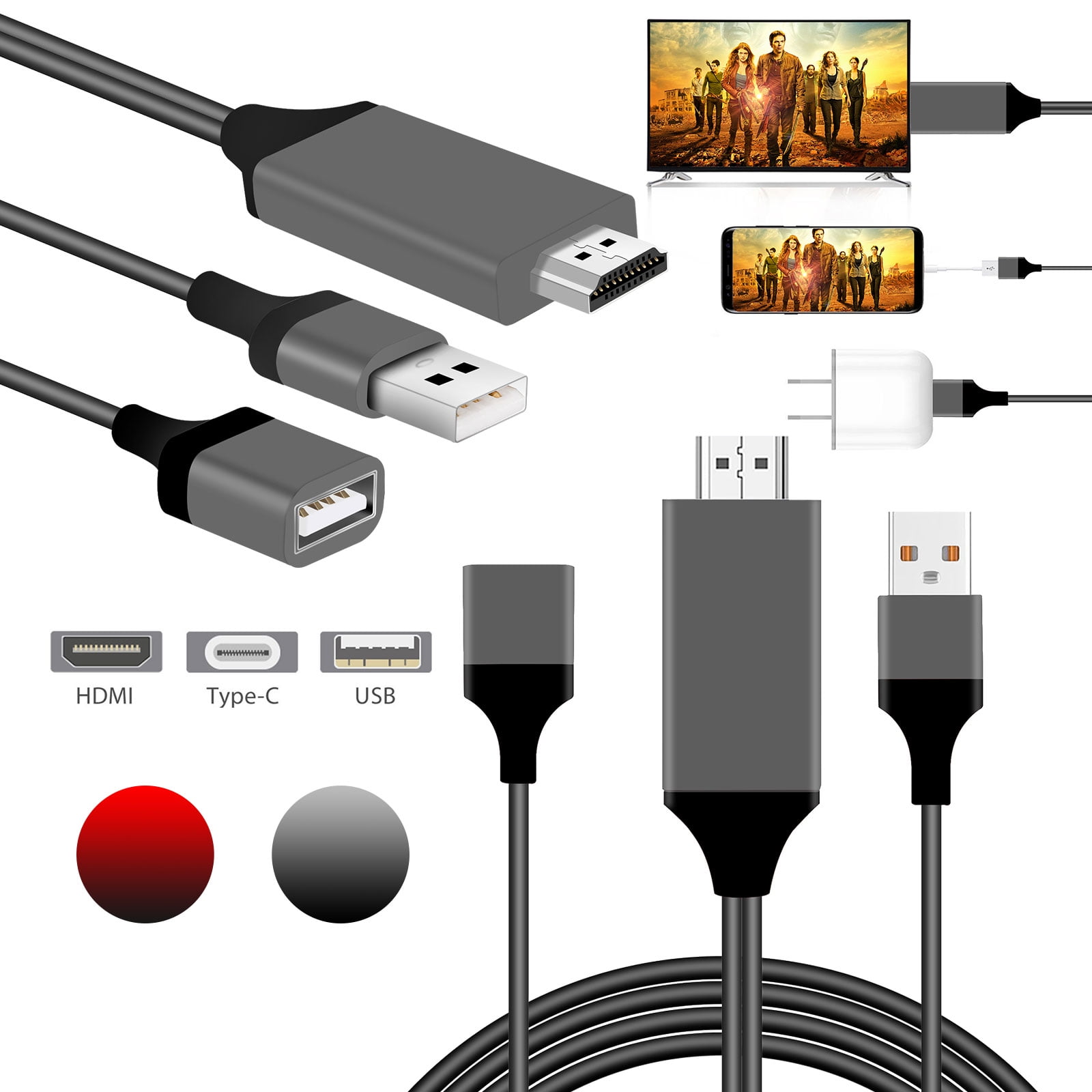 EEEkit USB Type C Lightning to HDMI w/Charging Cable for &hellip;