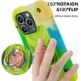 thumbnail image 5 of Compatible with iPhone 15 Pro Case 6.1 Inch with Ring Stand, Military Grade Drop Protection Full Body Rugged Heavy Duty Case 3 in 1 Durable Cover for iPhone 15 Pro. (Rainbow Green), 5 of 14