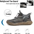 thumbnail image 3 of Men's Casual Genuine Leather Shoes Outdoor Lightweight Breathable Hand-Stitched Boots for Driving Walking Classic Shoes Gray 7 US, 3 of 7