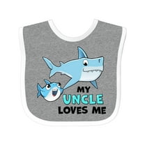 Inktastic My Uncle Loves Me with Cute Sharks Boys or Girls Baby Bib