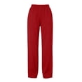 thumbnail image 5 of ZHYou No Boundarie Plus Size Pants for Women Basic Casual Solid Color Elastic Waisted Pull On Lounge Pants,Red,Size L, 5 of 9