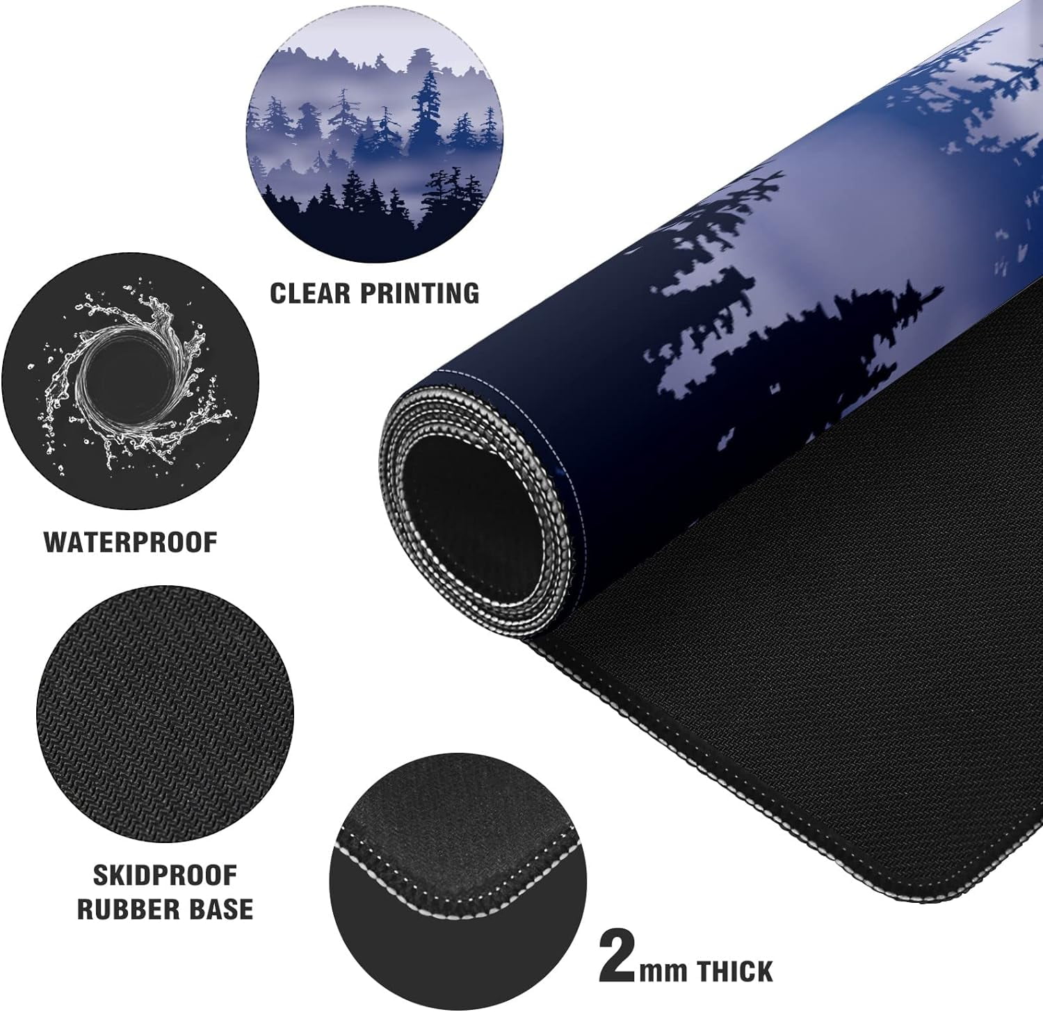 Forest Tree Desk Mat, Desk Accessory, Cute Workspace, Trendy Workspace, Trendy, 35.4x15.7in Large Gaming Mouse Pad, Cute Desk Topper, Pretty Desk Pad