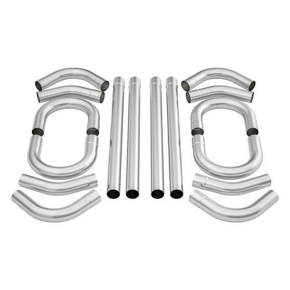 3'' Mild Steel Custom Exhaust Kit Tubing Mandrel Bend Pipe Straight & U-Bend 16 Gauge Universal 16PCS