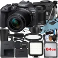 thumbnail image 1 of Canon EOS R10 Mirrorless Camera with RF-S 18-150mm Lens + 64GB Memory Card + Case + LED Flash + ZeeTech Accessory Bundle, 1 of 9