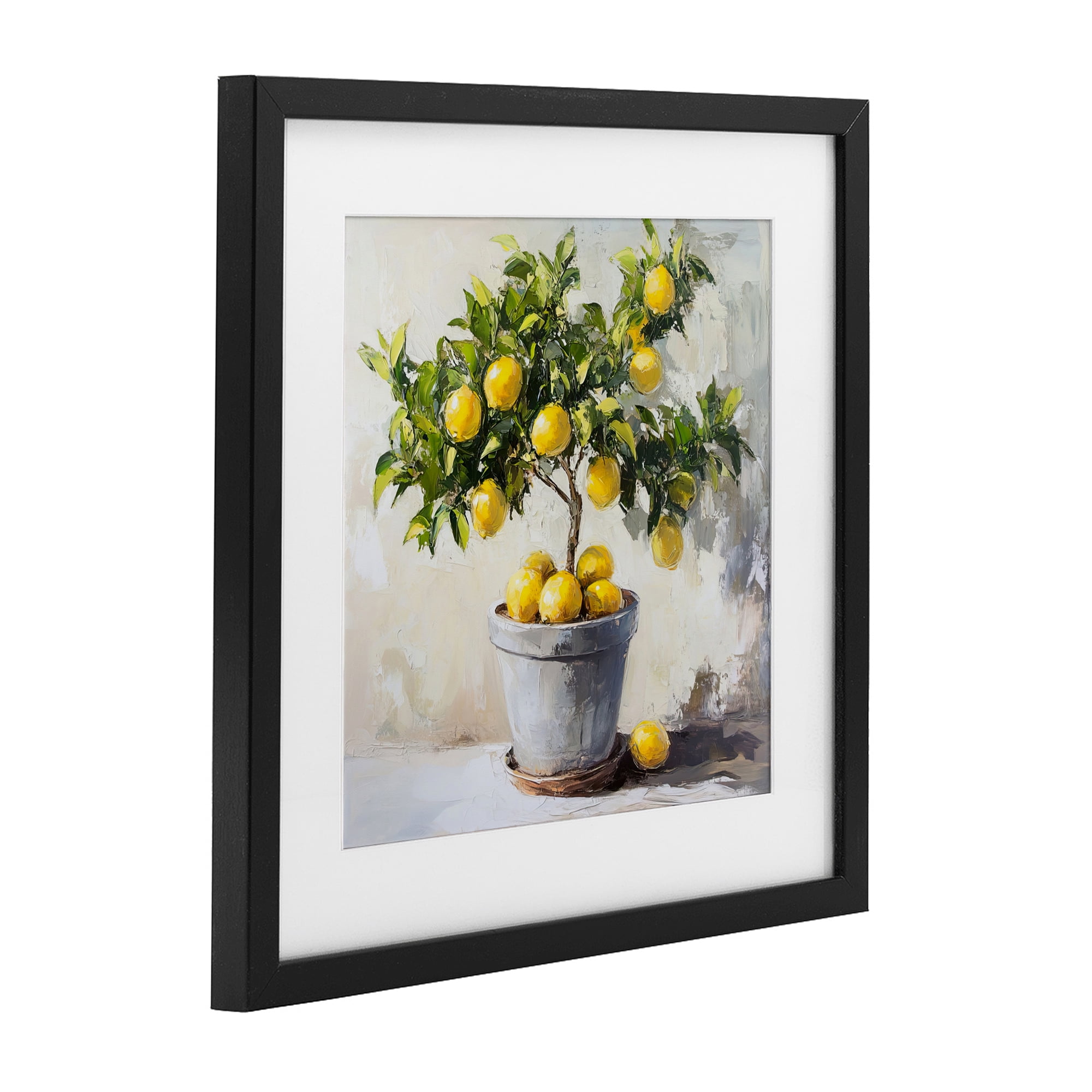 Stupell Industries Falling Lemon Tree Black Framed Print Under Glass, design by Tina LeCour