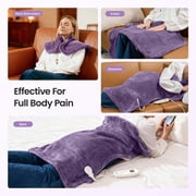 RENPHO 24x37 Shoulder Heating Pad for Back Pain Relief, Electric Large Heating Pad for Neck & Wrap with 6 Heat Settings & Auto Shut-Off, Birthday Gifts for Women Men, Purple