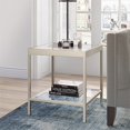 thumbnail image 2 of Henn&Hart 20" Nickel Metal/Glass Side Table, 2 of 8