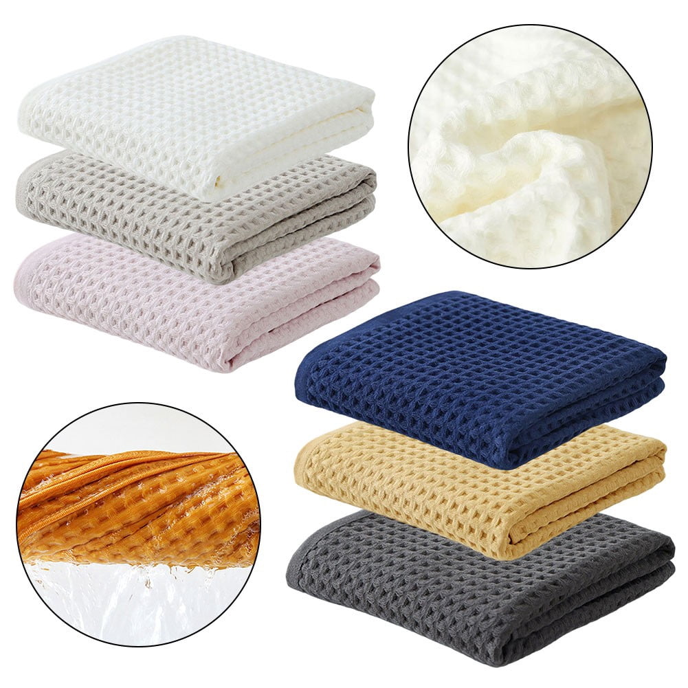 Wodtesl Waffle Weave Bath Towels Set 100 Cotton Soft Absorbent Towels for Home