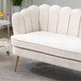 thumbnail image 2 of 59" Wide Mid Century Modern Chenille Sofa with Gold Metal Legs, Two-Seater Sofa Loveseat Sofa Small Couch for Bedroom, Small Space Office, Apartments, Beige, 2 of 8