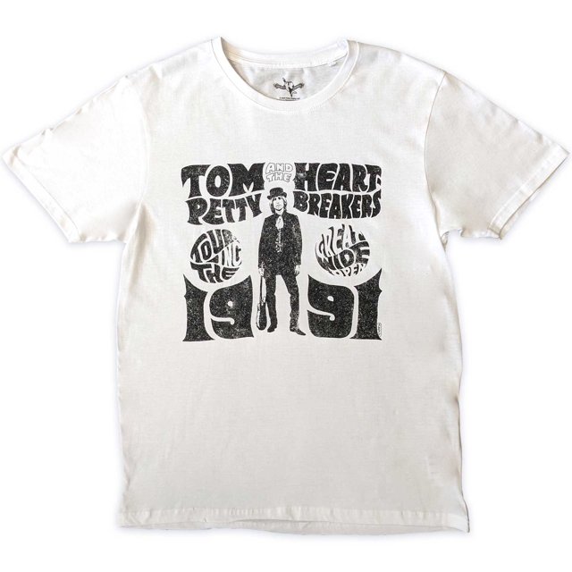 Tom Petty & The Heartbreakers - Camiseta Great Wide Open Tour para Adultos Unisex (Blanco)