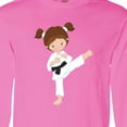 thumbnail image 4 of Inktastic Karate Girl, Cute Girl, Brown Hair, Black Belt Long Sleeve T-Shirt, 4 of 5