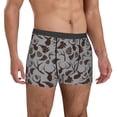 thumbnail image 4 of Salouo Brown Moose with Pinecones Print Men's Boxer Briefs,Breathable Underwear Elastic Waistband Briefs for Men -Large, 4 of 8