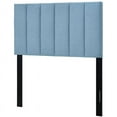 thumbnail image 1 of HomeFare Vertical Channel Twin Headboard in Blue Fabric, 1 of 7