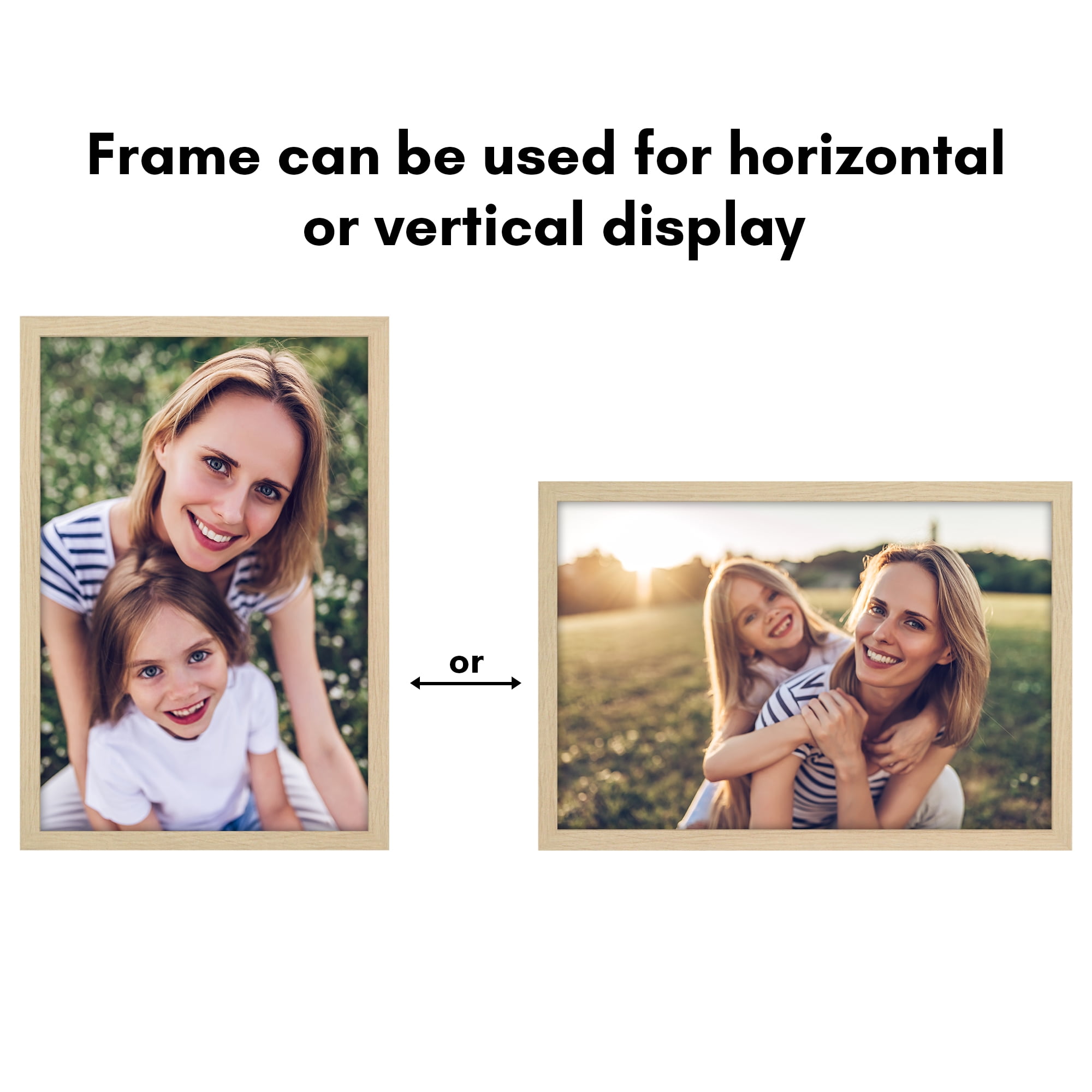 Americanflat Poster Frame 24x36 inches - Natural Oak Wooden Picture Frame with Plexiglass Cover