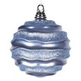 thumbnail image 1 of Vickerman 8'' Periwinkle Candy with Glitter Wave Ball Christmas Ornament, 1 of 1