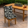 thumbnail image 3 of ARDEN Outdoor Plush Modern Tufted Blowfill Dining Chair Cushion, 21 x 40, Water Repellent, Fade Resistant, Tufted Cushion for Dining and Bistro Chairs, Ashland Black Jacobean, 3 of 8
