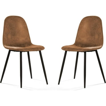 2 Dining Chairs High Back Metal Legs Modern Kitchen Room