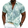 thumbnail image 4 of xfsWaSs Men's Hawaiian Shirt Short Sleeve Mens Shirts Tropical Print Button Down Shirts Summer Beach Shirt Casual Vacation Tops Versatile Blouse, 4 of 4