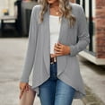 thumbnail image 3 of CAICJ98 For Women Women's Long Sleeve Open Front Casual Thin Cardigan Lightweight Soft Cardigan Grey,XL, 3 of 5