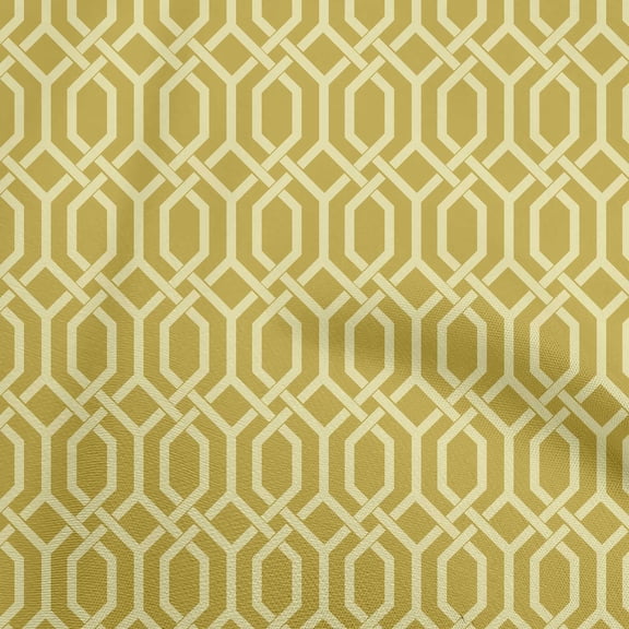 oneOone Polyester Spandex Yellow Fabric Geometrical Diy Clothing Quilting Fabric Print Fabric By Yard 56 Inch Wide