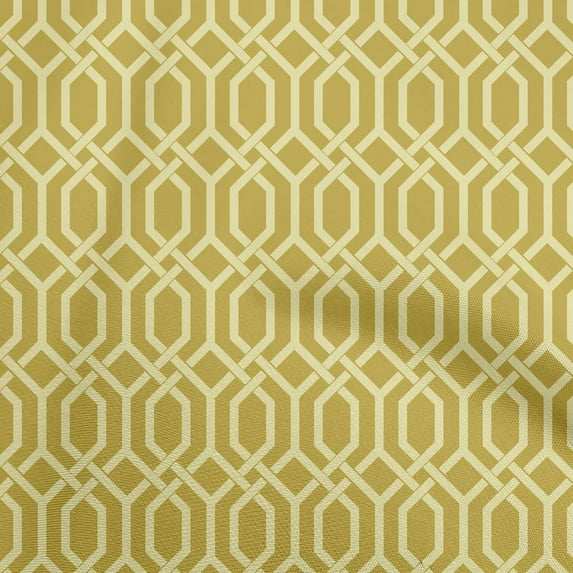 oneOone Polyester Spandex Yellow Fabric Geometrical Diy Clothing Quilting Fabric Print Fabric By Yard 56 Inch Wide