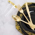 thumbnail image 3 of 200Pcs Multi-Use Black and Gold Plastic Dinnerware, 3 of 10