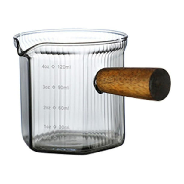 Jarra de leche pequeña, resistente al calor, accesorios para espresso, jarra transparente, vaso de leche pequeño Estilo D 120ml