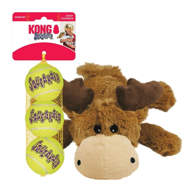Pack de 3 pelotas KONG Cozie Marvin Moose & SqueakAir de Pet Supplies