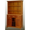 Home Styles Large Buffet with Open Hutch, Cottage Oak with Natural Top