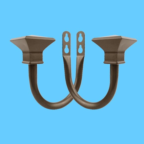 shiyou-2Pcs Square Metal Decorative Curtain Holdbacks, Wall Mounted Window Drapery Tiebacks for Bedroom, Livingroom, Office Come with Screws, Pewter