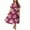Hot Pink, variant on Xuniizn Summer Dresses for Women 2025 Beach Tunic Midi Floral Print V Neck Short Sleeve Sundress Plus Size Flowy Dress Gifts for Women