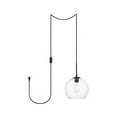 thumbnail image 1 of Living District LDPG2212BK Baxter 1 Light Black Plug-In Pendant with Clear Glass, 1 of 2