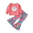 thumbnail image 1 of Toddler Girls Winter Christmas Long Sleeve Cartoon Santa Prints Tops Pants 2PCS Outfits Clothes Set, 1 of 5
