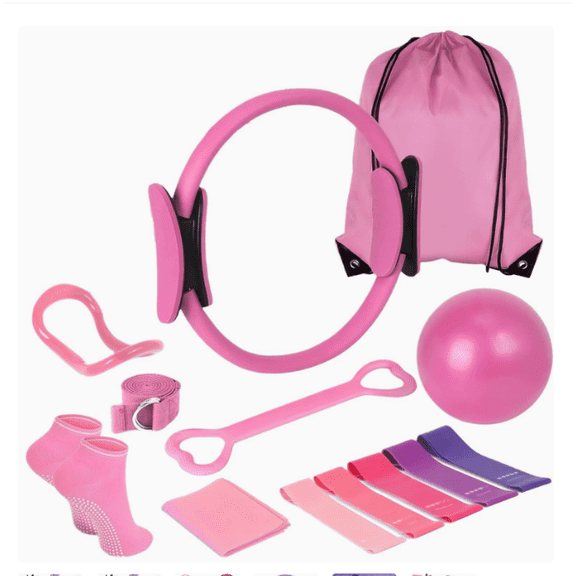 Pilates Essentials Kit for Women - Complete 13-in-1 Equipment Set with Resistance Bands, Ankle Weights, and More