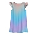 thumbnail image 4 of Plebaso Robes pour Bébés Filles Été Col Rond Manches Volantes Dégradé Robe d'Été Mode Enfants, 4 of 4