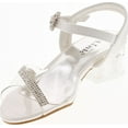 thumbnail image 2 of Link Sui-08K Girl's Rhinestone Clear Upper Lucite Heel Sandals, 2 of 4