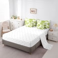 thumbnail image 5 of Homewish Boys Girls Green Leaves Bedding Comforter Set 7pcs,Tropical Floral Flowers Queen Bedding Sets Super Cozy,Botanical Plants Queen Sheet Sets,Breathable Home Decor,Reversible, 5 of 8