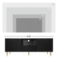 thumbnail image 3 of TV Stand with Solid Ion Feet, TV Console Table for Living Room, Bedroom,Black, 3 of 7