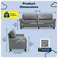 thumbnail image 2 of Serta Copenhagen 78" Rolled Arm Sofa, Easy Care Polyester, Loveseat or Couch for Small Spaces, Dark Gray, 2 of 16