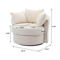 thumbnail image 4 of Modern Swivel Accent Chair Barrel Chair Upholstered Sofa Lounge Leisure Chair Round Chair with 3 Pillow 360°Swivel for Hotel Living Room,Ivory, 4 of 7