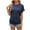 Navy, variant on Fesfesfes Womens Short Sleeve Tops Womens Fashion Print Tops Short Sleeve Out Blouse Funny Round Neck T-Shirt Tops Tank Top Womens Tops Casual M(US:6)