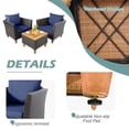 thumbnail image 2 of YYAo Garden Conversation Table Set, Conversation Loveseat Chairs Set, 3 Pieces Patio Rattan Bistro Furniture Set with Wooden Table Top-Navy, 2 of 7
