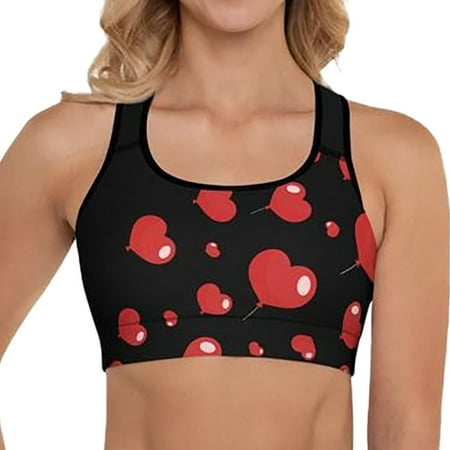 HCURIBAD Wireless Bras  Clearance! Women s Sports Bra Funny Print Fitness Yoga Bra Women s Tops  Push up Bra  Backless Bra  Bras for Women Navy M