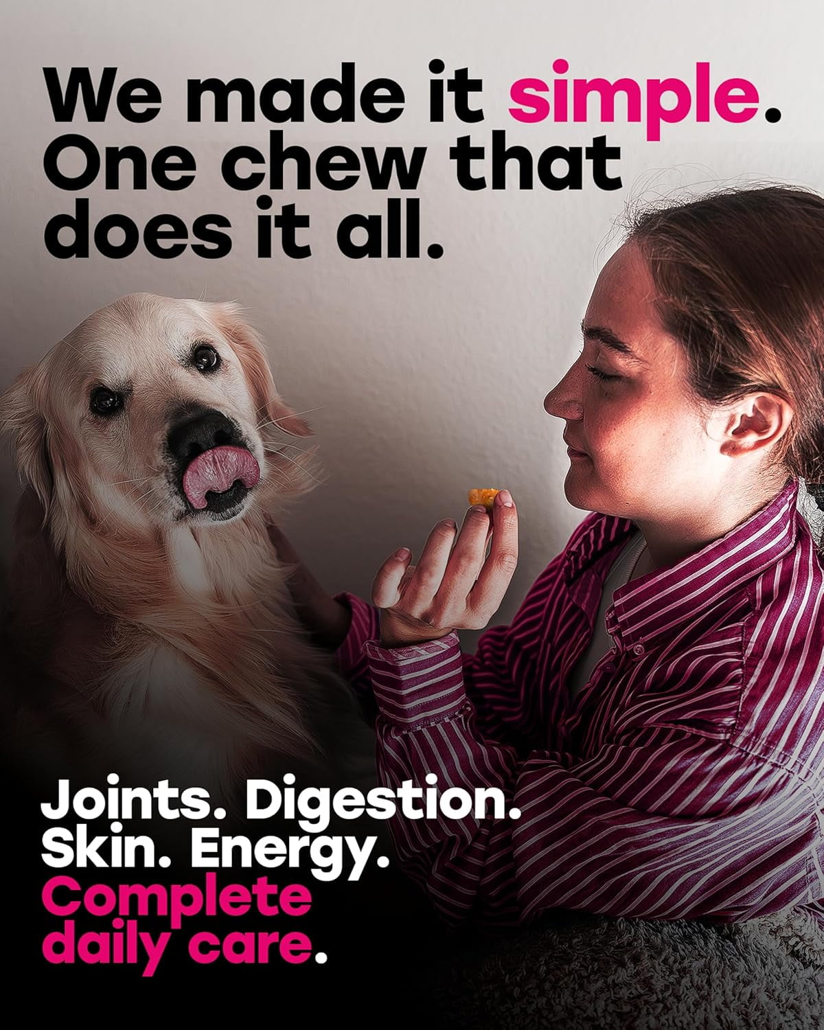 Pup Choice 24-in-1 Multivitamin Chews for Dogs with Glucosamine, Omega-3 & Probiotics – Joint, Skin, Coat & Immune Support, Bacon Flavor, 140 Count