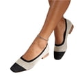 thumbnail image 2 of UDAUDU Women's Low Heel Pumps Color Block Knit Square Toe Slip On Comfortable Casual Dress Shoes for Women Black 6.5 Wide, 2 of 8