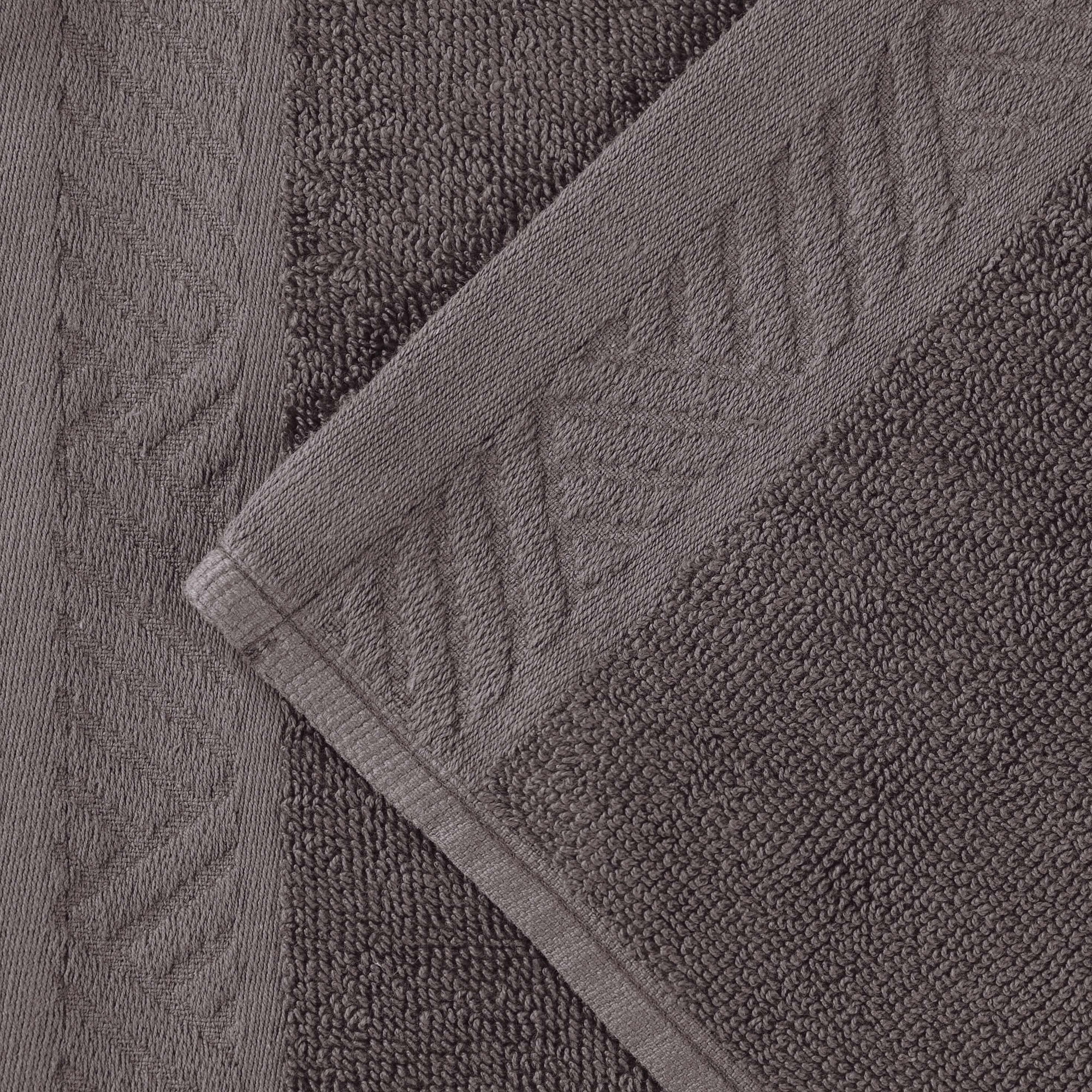 Superior Basketweave Egyptian Cotton Solid 3 Piece Towel Set, Grey