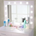thumbnail image 7 of REDCAMP Lighted Makeup Vanity with 12 Light Bulbs, Vanity Set with Mirror and 2 Drawers, Vanity Table with Cushioned Stool, White, 7 of 7