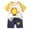 Yellow&&100, variant on CONROSES Toddler Boys Clothes Sets Cartoon Graphic Short Sleeve T-Shirt Shorts Outfits for Kids, Sizes 18-24 Months