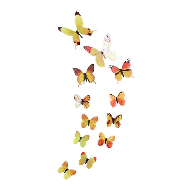 Pegatinas de pared Calcomanías 12 pegatinas de mariposa para manualidades, calcomanías de pared de mariposa 3D luminosas para jardín Fanmusic Pegatinas de pared Calcomanías