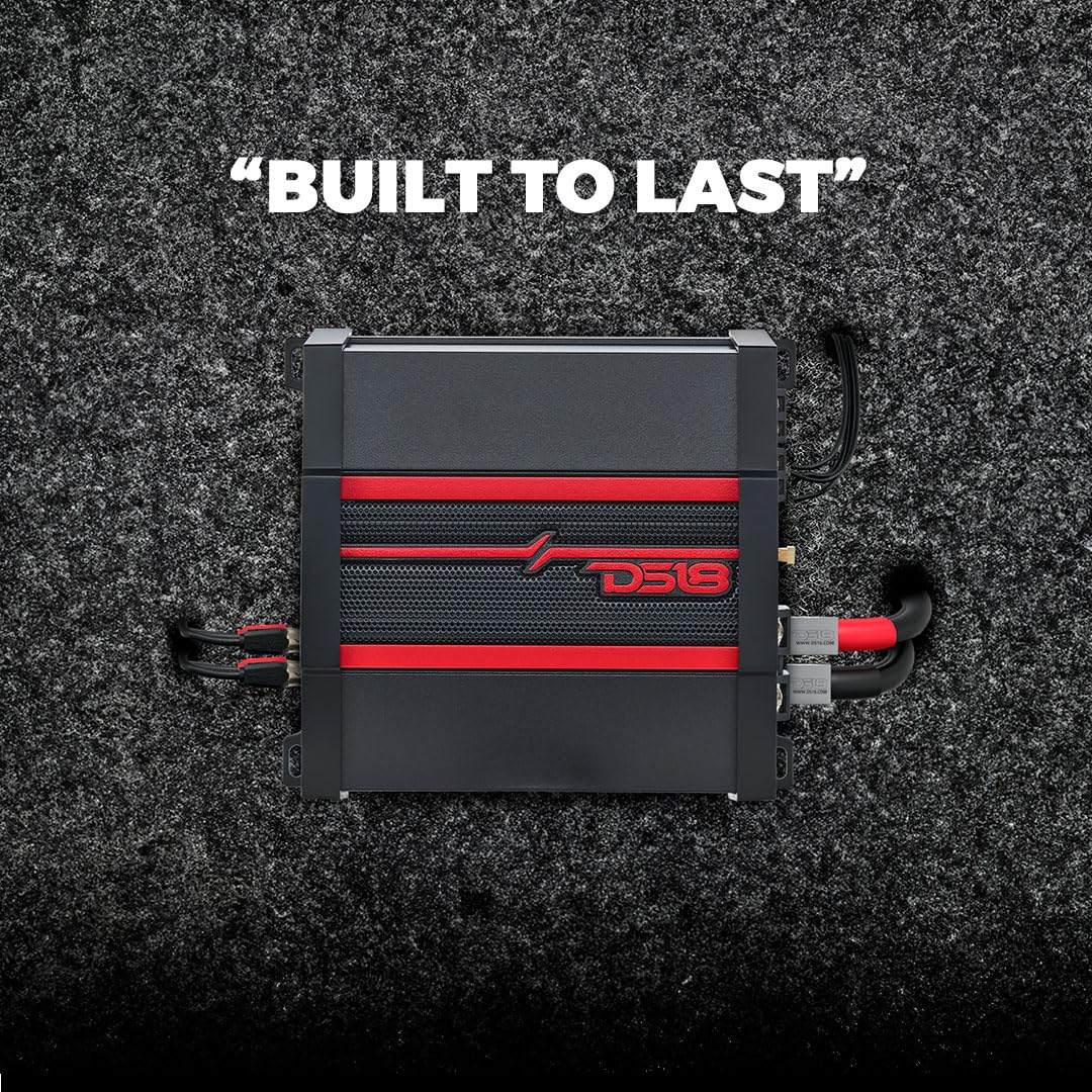 DS18 CANDY-X2B Full-Range Class D 2-Channel Car Amplifier 800 Watts, Built in Crossover, Bass Boost, Small and Compact Amp